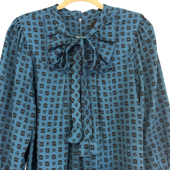 Anna Sui x Target Rare Blue & Black Printed Mod Bow Front Mini Shift Dress XL - Picture 2 of 7